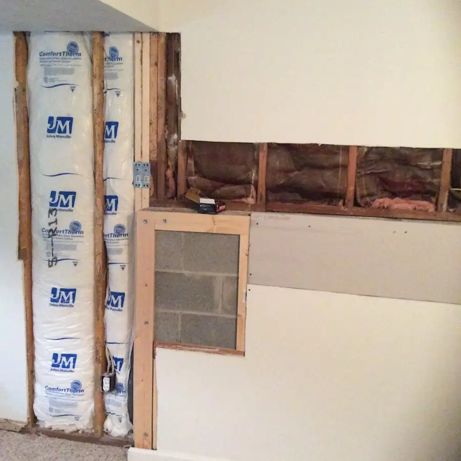 Wall insulation replacement during Contents Cleaning & Restoration in Hatboro